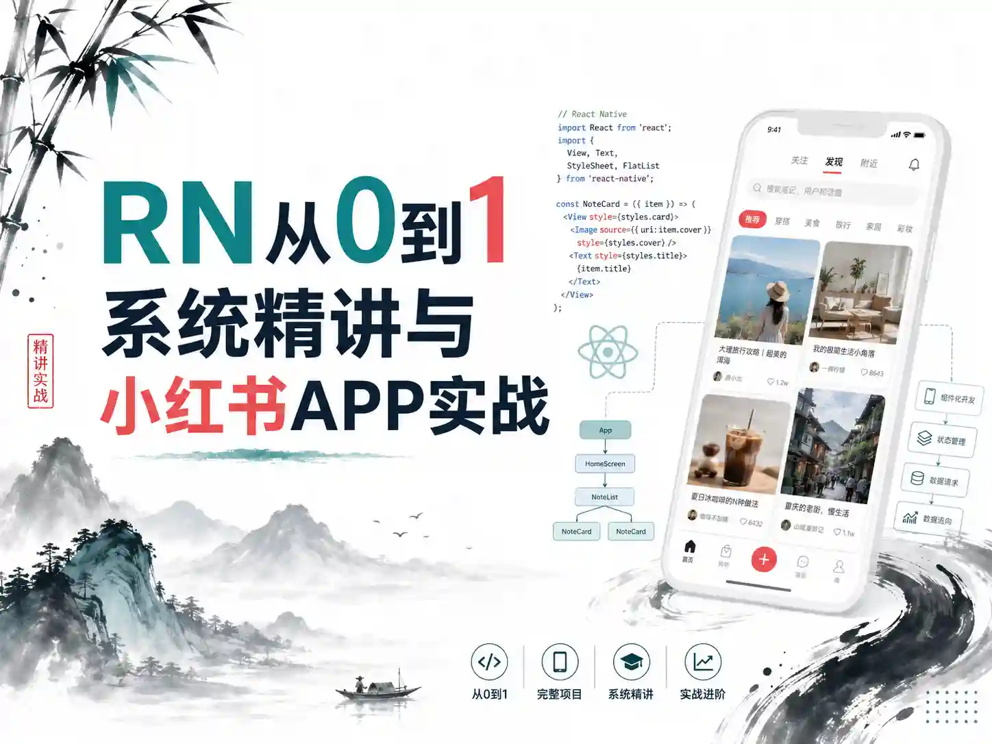 RN从0到1系统精讲与小红书APP实战【完结27章】