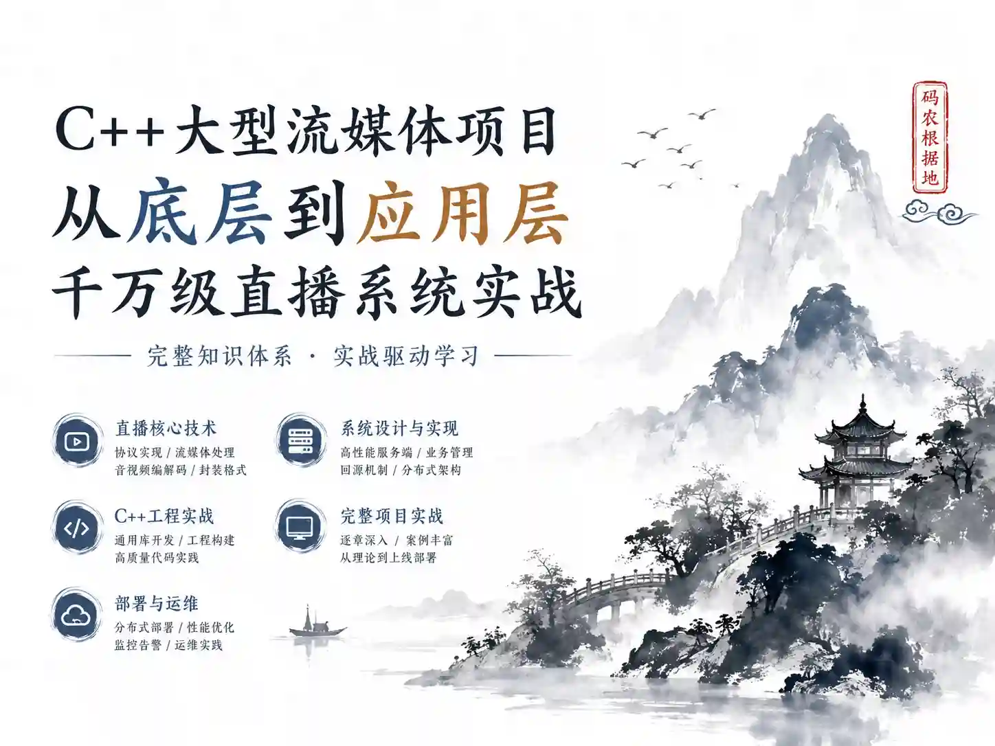 C++大型流媒体项目-从底层到应用层千万级直播系统实战