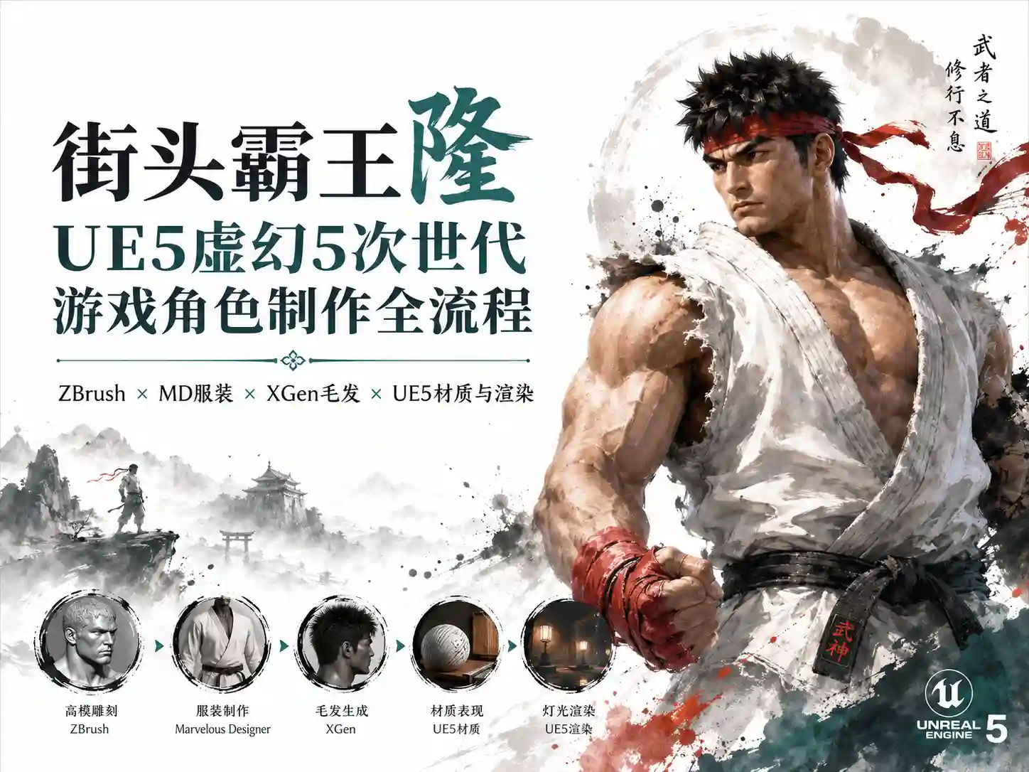 街霸《隆》虚幻5次世代游戏角色全流程教程