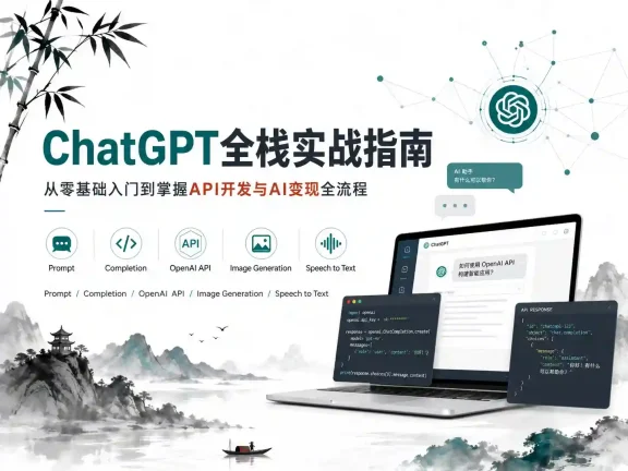 ChatGPT全栈实战指南 从零基础入门到掌握API开发与AI变现全流程