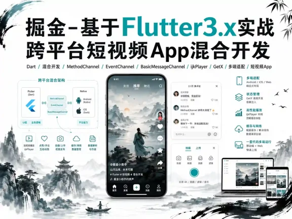 基于Flutter3.x实战跨平台短视频App混合开发