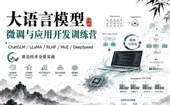 大语言模型微调与应用开发训练营—ChatGLM LLaMA RLHF MoE DP前沿技术全景实战