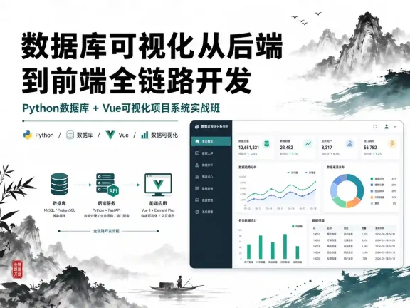 数据库可视化从后端到前端全链路开发 python数据库+Vue可视化项目系统实战班