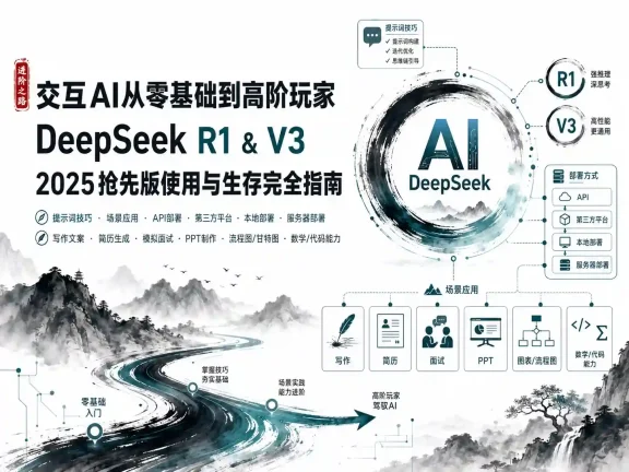 交互Ai从零基础到高阶玩家 DeepSeek R1&V3 2025抢先版使用与生存完全指南