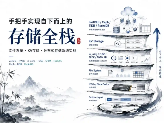 存储全栈核心技术深度剖析  NVMe/SPDK/io_uring/FUSE/RocksDB/Ceph/TiDB实战精讲