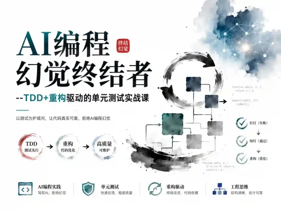 AI编程幻觉终结者–TDD+重构驱动的单元测试实战课