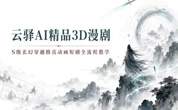 云驿AI精品3D漫剧S级玄幻穿越修真动画短剧全流程教学