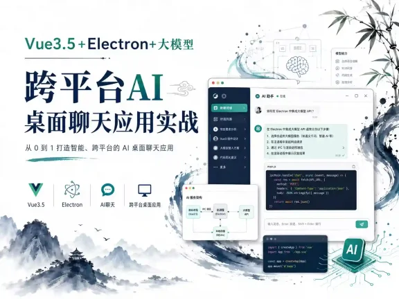 Vue3.5+Electron+大模型 跨平台AI桌面聊天应用实战