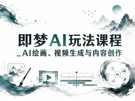 即梦AI玩法课程，零基础掌握AI绘画+设计+内容创作全技能